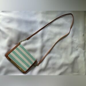 NWT Apt. 9 Striped Mint and Brown Crossbody Bag